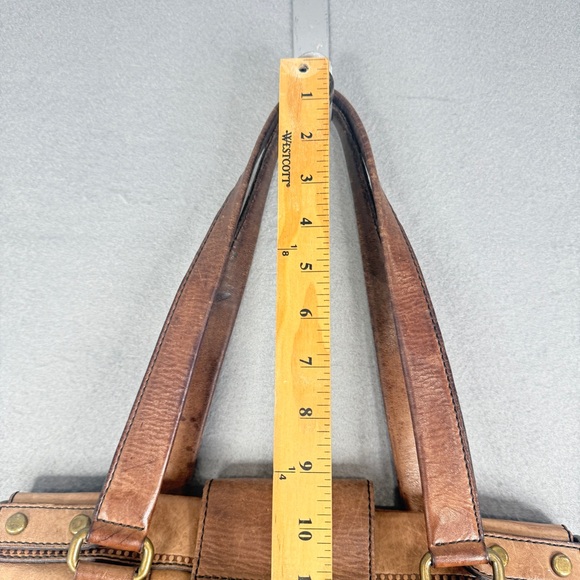 Vintage Fossil Distressed Brown Leather Weekender Bag Purse 13x9 - Picture 13 of 13